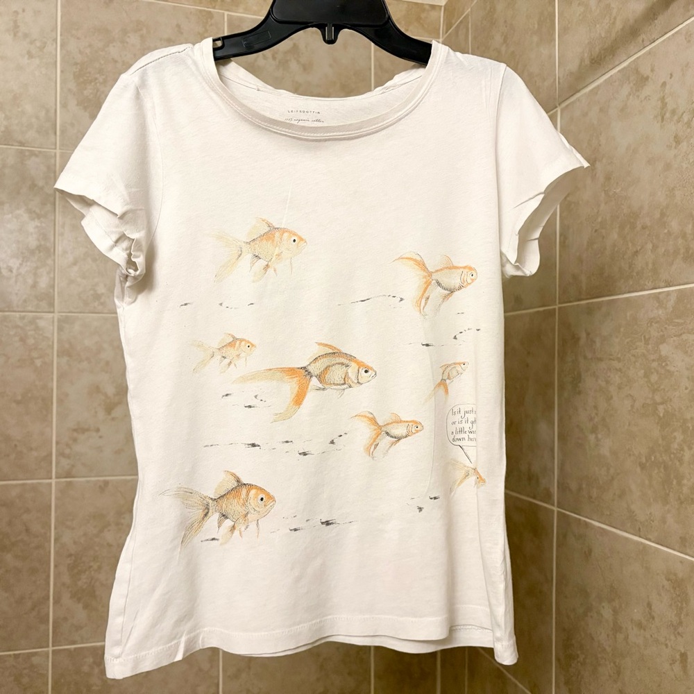 Rare anthropologie Leifsdottir White Shirt, Size Medium